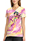 Cherokee Licensed Women's V-Neck Print Top in Tiger Tie Dye
