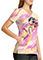 Cherokee Licensed Women's V-Neck Print Top in Tiger Tie Dye
