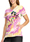 Cherokee Licensed Women's V-Neck Print Top in Tiger Tie Dyep
