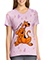 Cherokee Licensed Women's V-Neck Print Top in I Ruff You Scooby