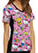 Tooniforms Women's Color Me Hello Kitty Printed V-Neck Knit Panel Top