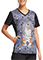 Cherokee Tooniforms V-Neck Print Top in Under Wraps to Scrub top