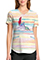 Cherokee Licensed Women's V-Neck Print Top in Vibe With The Tide