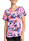 Cherokee Licensed Women's Rounded Print V-Neck Top in Celestial Stitch