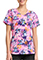Cherokee Licensed Women's Rounded Print V-Neck Top in Celestial Stitch