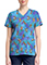 Cherokee Licensed V-Neck Top Unisex in Bouncy Brush