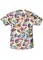 Dickies EDS Missy Two Pocket V-Neck Brightly Blooming Scrub Topp