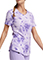 Dickies Women's V-Neck Tonal Tie Dye Lavender Scrub Print Top