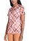 Dickies Prints Women's V-Neck Print Top in Paint By Plaidp