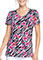 Dickies Women's Stripes And Posies Prints V-Neck Top