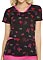 HeartSoul Women's Sprinkled With Love V-Neck Printed Scrub Top