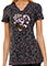 HeartSoul Womens V-Neck Floral Ever In My Heart Scrub Top