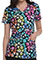 HeartSoul Womens V-Neck Rainbow Roar Floral Print Scrub Top