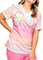 HeartSoul Break On Through Women's Retro Rainbow Print Scrub Top