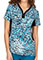 Healing Hands Women's Riviera Teal Jessi Print Scrub Top