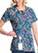 Infinity Prints Women's Colorful Distress Round Print Neck Top