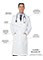 Landau Mens 43.5 inches Full Length Three Pocket Medical Lab Coat