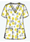 Maevn Prints Women's Curved V-Neck Sunshine Blossoms Print Top