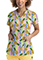 Maevn Women's Strectch V-Neck Print in Mad About Pineapples Scrub Top