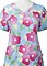 Mary Engelbreit Women's Bouquet of Happiness Printed V-Neck Scrub Topp