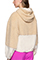 Med Couture Lifestyle Women's Two-Tone Sherpa Hooded Zip Pullover in Nitro Nude