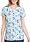 Med Couture MC Prints Women's V-Neck Print Top in Garden Buddies