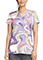 Med Couture Women's V-Neck Print Top in Sporty Marble