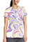 Med Couture Women's V-Neck Print Top in Sporty Marble