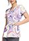Med Couture Women's V-Neck Print Top in Sporty Marblep