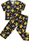 Tooniforms Kid Scrubs Awesome Mode Print Top and Pant Scrub Set