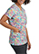 White Cross Marvella Women's V-Neck Flower Meadow Print Scrub Top