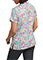 White Cross Marvella Women's V-Neck Flower Meadow Print Scrub Top