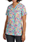 White Cross Marvella Women's V-Neck Flower Meadow Print Scrub Top