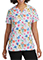 White Cross Marvella Women's V-Neck Garden Tea Print Scrub Top