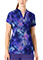 WonderWink Women's Mandarin Collar Print Scrub Top in Luminous Batik