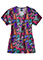 Zoe+Chloe Women's  Performance V-Neck Print Scrub Top in Paw Squad