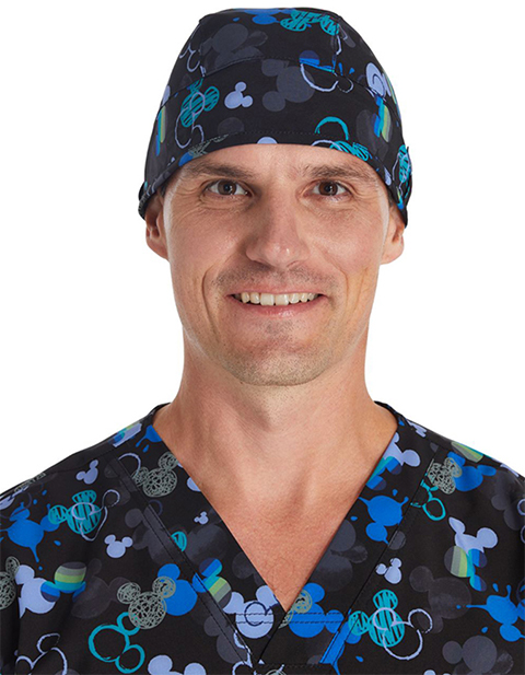 Cherokee Licensed Unisex Doodle Ears Print Scrub Hat