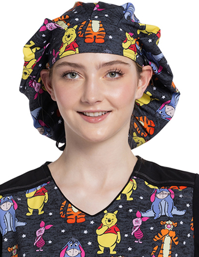 Cherokee Licensed Unisex Print Bouffant Scrubs Hat in Hundred Acre Stars