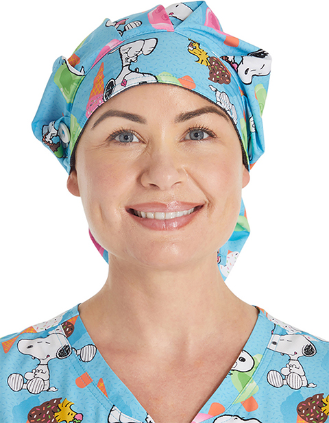 Cherokee Licensed Unisex Snoopy Sprinkles Print Bouffant Scrub Hat