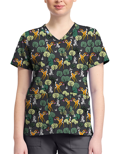 Cherokee Licensed V-Neck Top Unisex in Forest Royalty