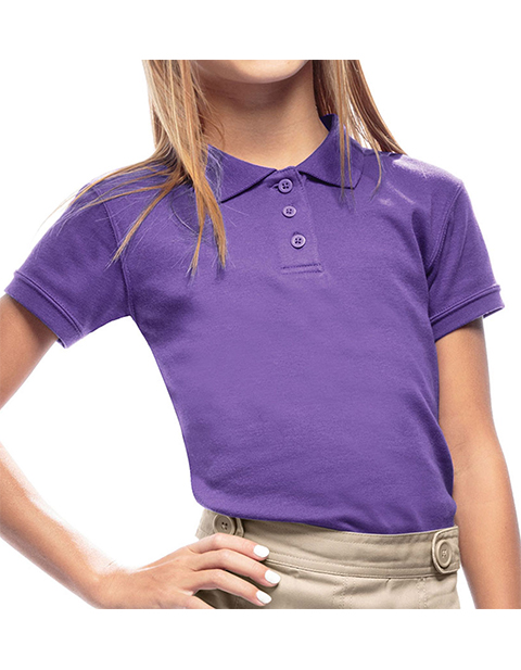 Classroom Uniforms Girls Short Sleeve Fitted Interlock Polo
