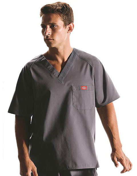 Dickies EDS Men Raglan Sleeved Solid Nurses Scrub Top