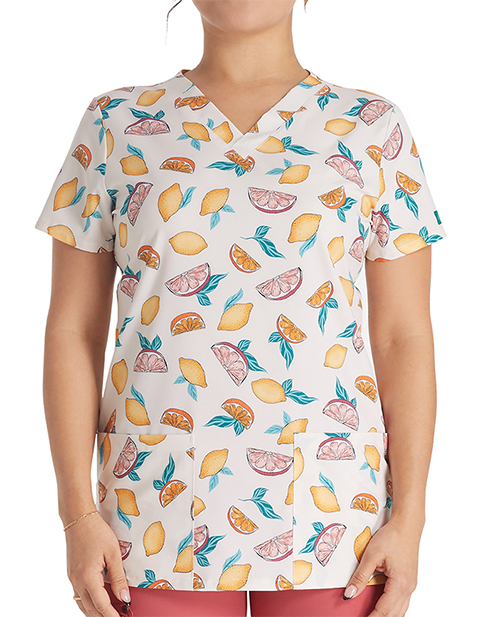 Dickies Women's Citrus Grove Print V-Neck Top