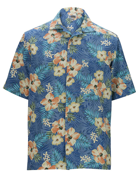 Edwards Hibiscus multi-color camp shirt