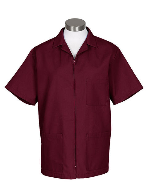 Fame Fabrics Zip-Front Smock with Short Sleeves