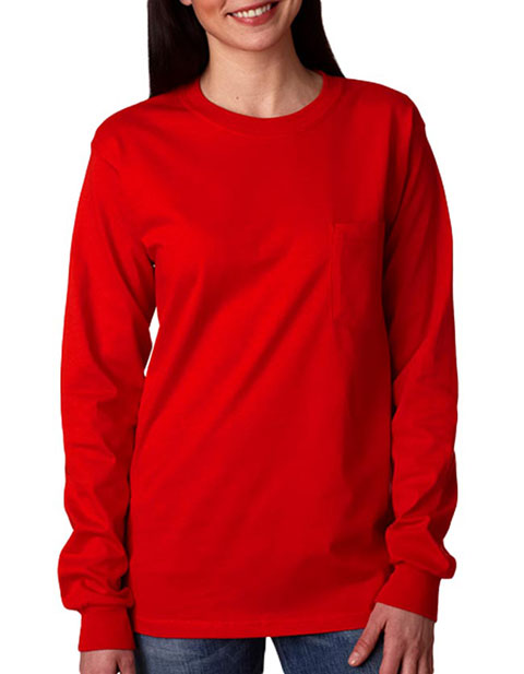 Gildan Adult Ultra Cotton Long-Sleeve T-Shirt with Pocket