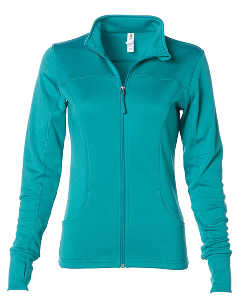 Independent Trading Co Women's Poly Tech Full-Zip Track Jacket