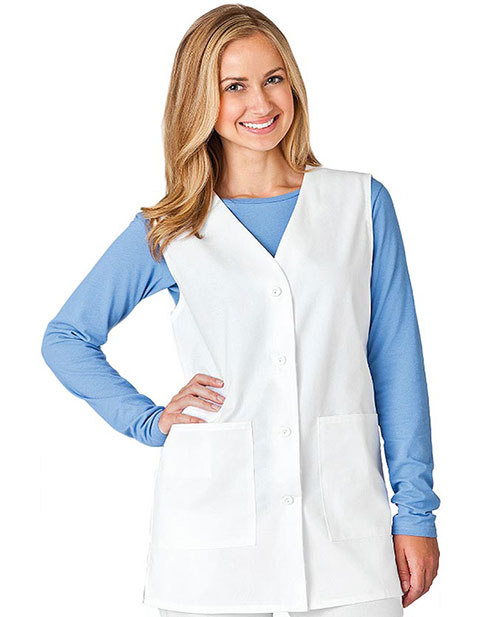 Meta Womens Three Pocket V-Neck Long Nurse Vest