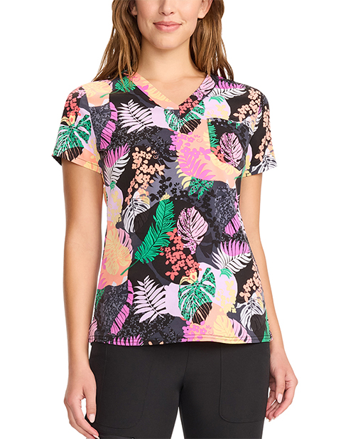 Med Couture Women's Jungle Vibes Print V-Neck Top