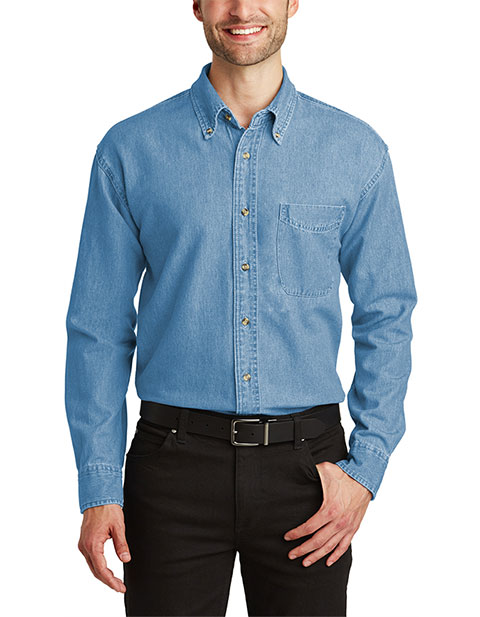 Port Authority Long Sleeve Denim Shirt. S600